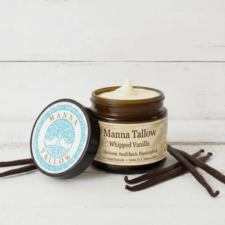 Vanilla Whipped Tallow Moisturizer – Grass-Fed Tallow for Dry & Sensitive Skin for wholesale by Manna Tallow