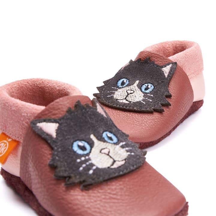 Orangenkinder® – Großhandel Krabbelschuhe – Baby – Kinder-Hausschuhe Mia die Katze