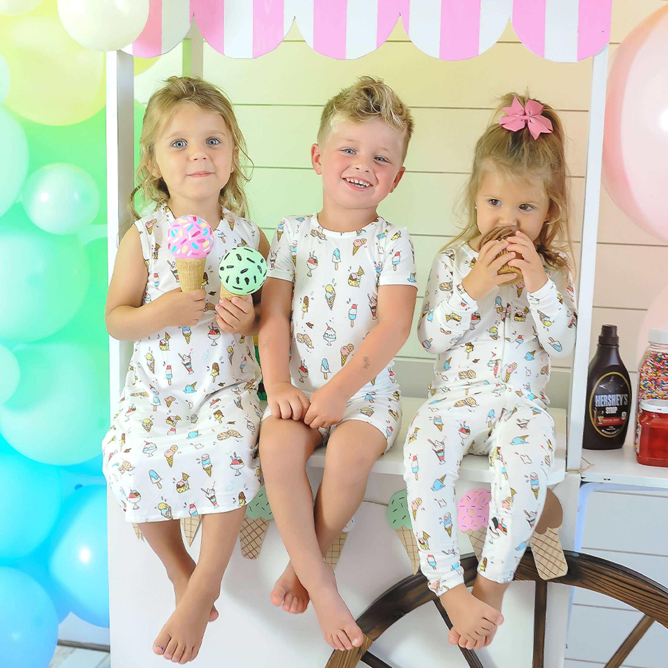 Bellabu Bear - Wholesale Sleepwear Set - Kids - Ice Cream Bamboo Kids Short Set10