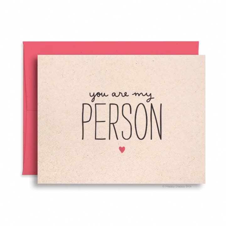 You Are My Person Card, Recycled Anniversary Card for wholesale by Happy Dappy Bits