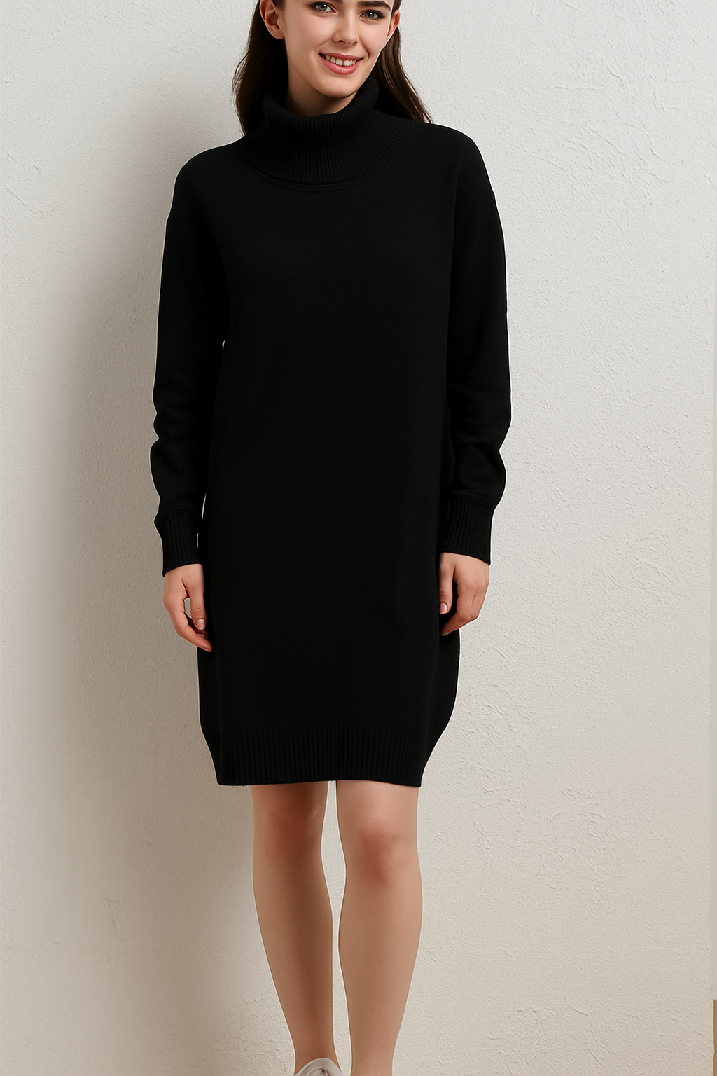 Lucy Sparks – wholesale Dress – Women's – PLUS SIZE SOFT KNIT ROLL NECK DRESS6