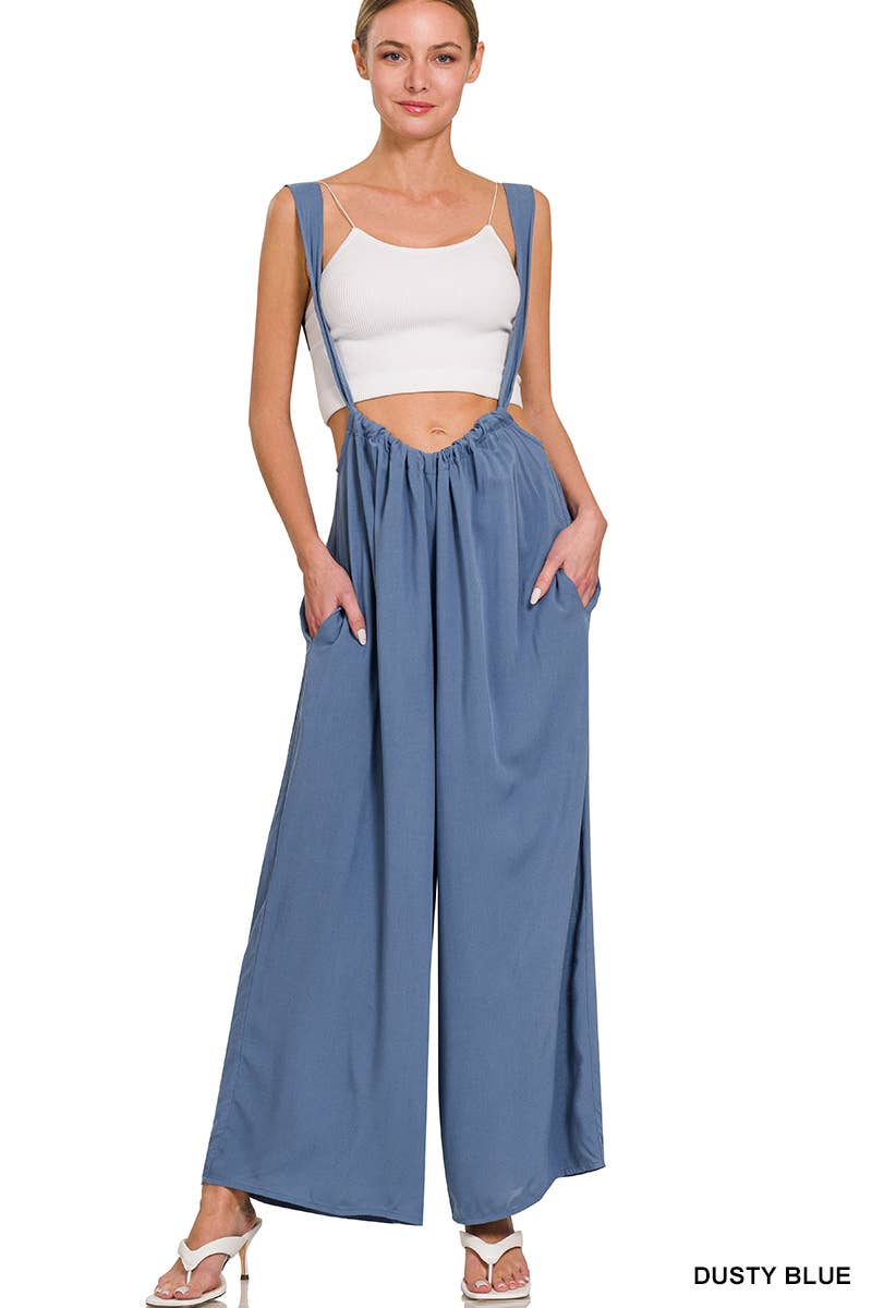 42POPS - Wholesale Jumpsuit - Women's - `.Tie Back Suspender Jumpsuit w/ Pockets15