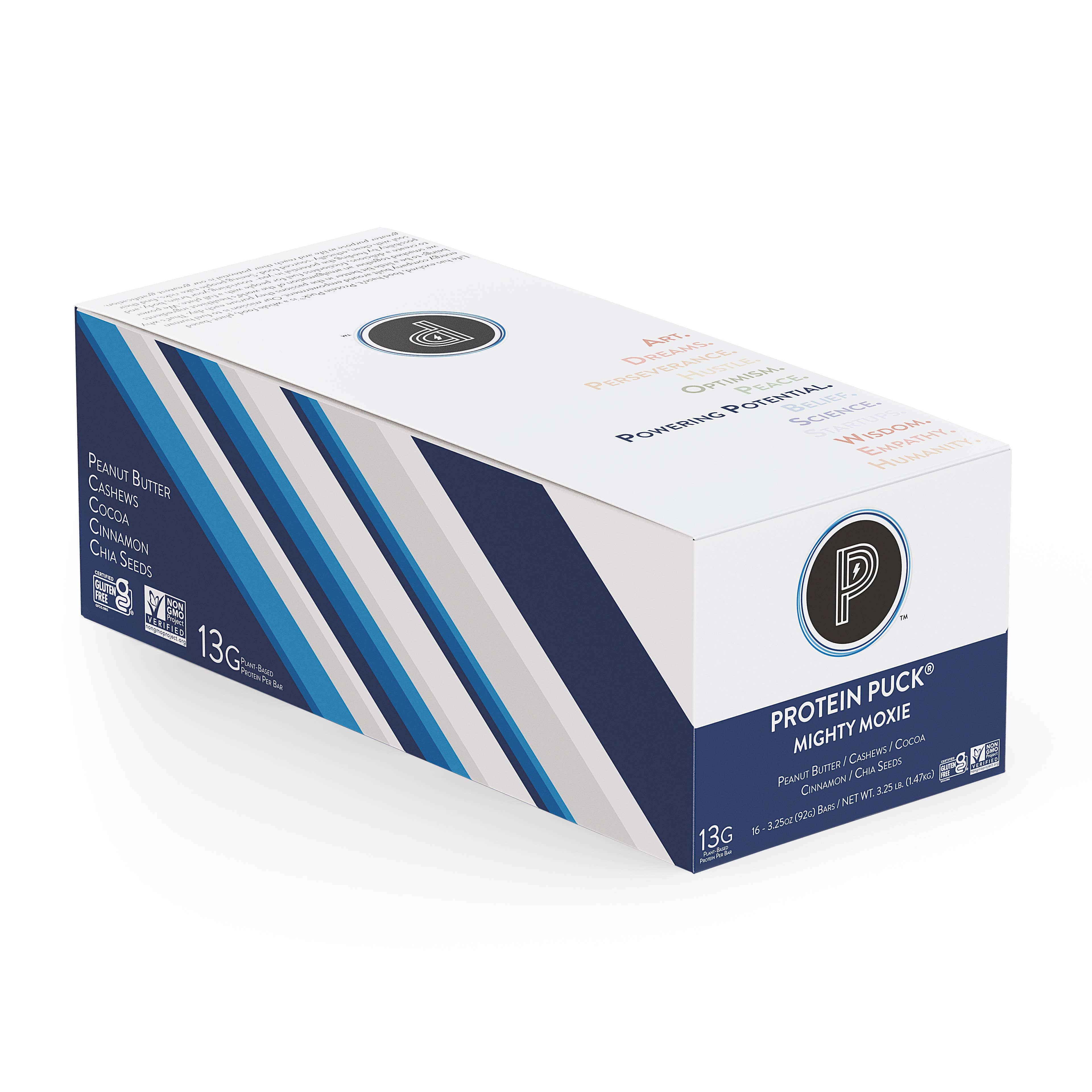 Protein Puck - Wholesale Snack Bar - Mighty Moxie (Cocoa, Cashew, Cinnamon) (16 - 3.25oz Bars)9