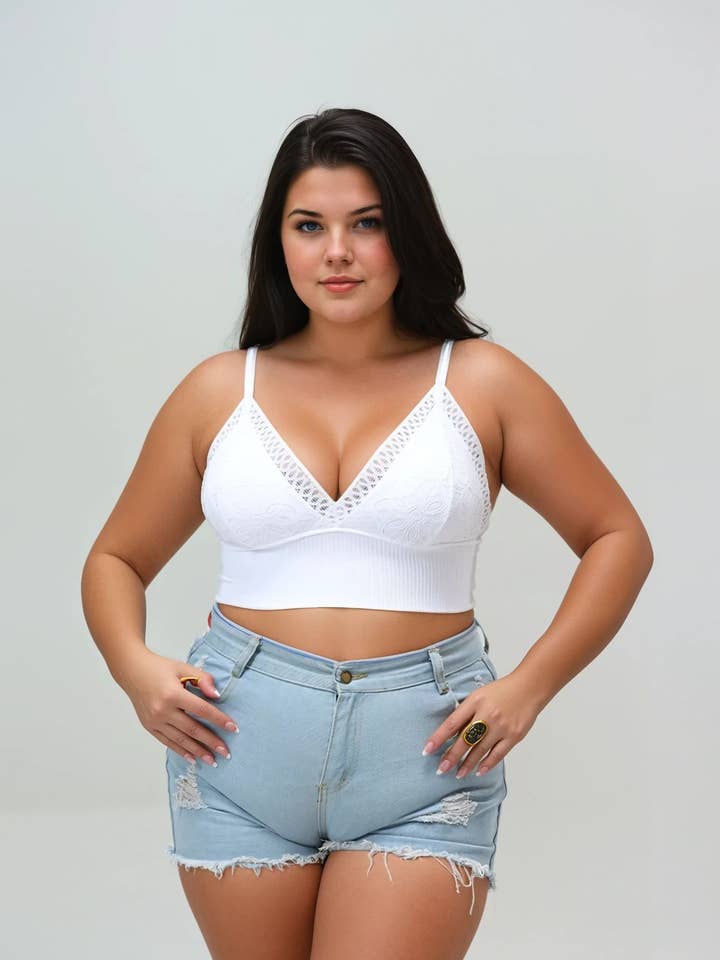 Leto Accessories – Großhandel Bralette – Damen – Luxe Loop Spitzen-Lounge-Top in Übergröße - Loungewear12