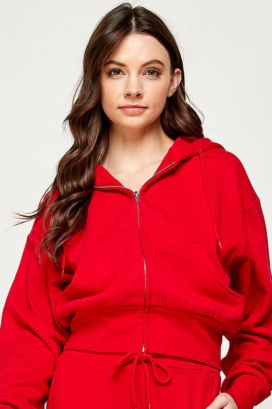 Vanilla Monkey – wholesale Hoodie – Women's – Fleece Oversized Crop Zip up Hoodie2