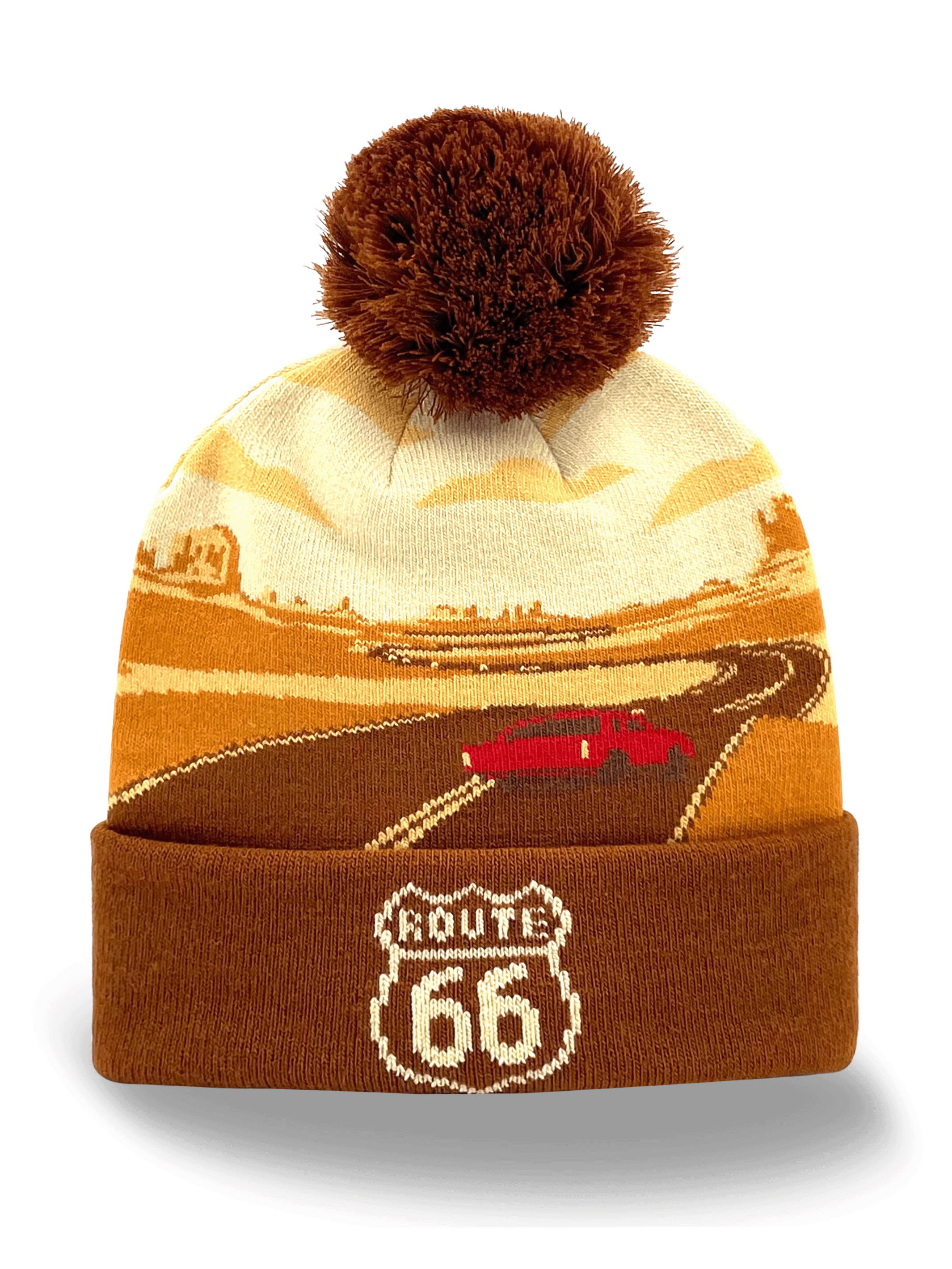 Northern Icons Creations INC - Wholesale Beanie - Unisex - Adventure on Route 66 Knit Pom Pom Beanie for Outdoor Road Trips0