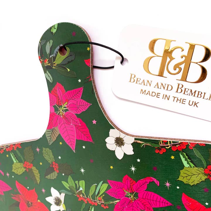 Bean and Bemble – wholesale Cheese board – Cheese Board Double Sided Large Melamine Festive Christmas Poinsettia2