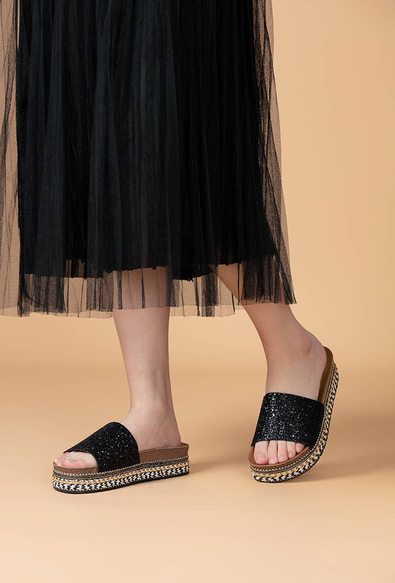 LADY GLORY - Wholesale Sandals - Women's - Silver sequin mules2