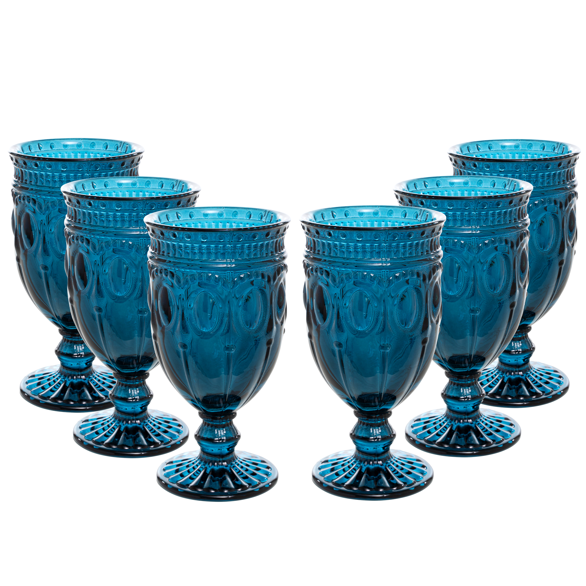 Marine Gobelet en verre gaufré 6½ » 10oz 6pc/boîte - Bleu marine en vente sur Faire1