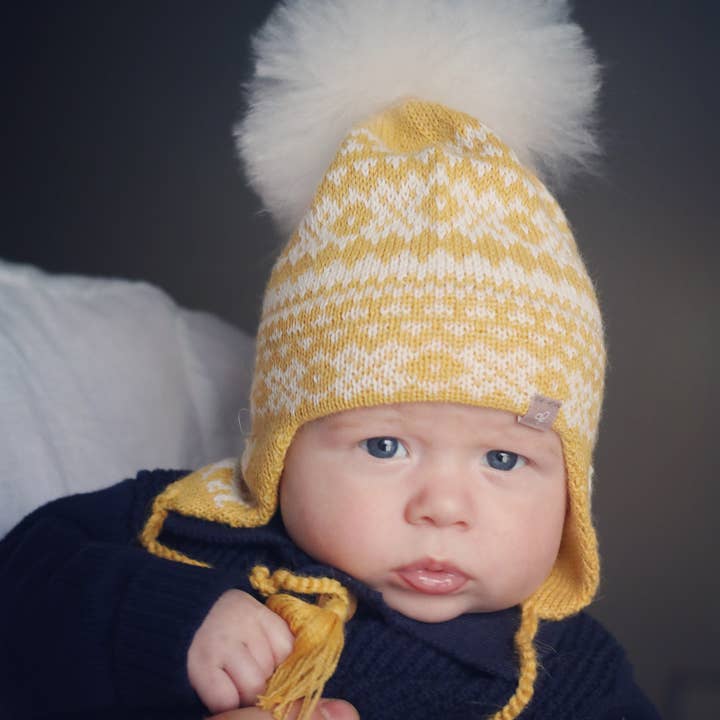 Samantha Holmes Alpaca Clothing and Gifts - Wholesale Newborn/Knit Hat - Baby - Alpaca Baby Earflap Hat - CLEARANCE PRICE3