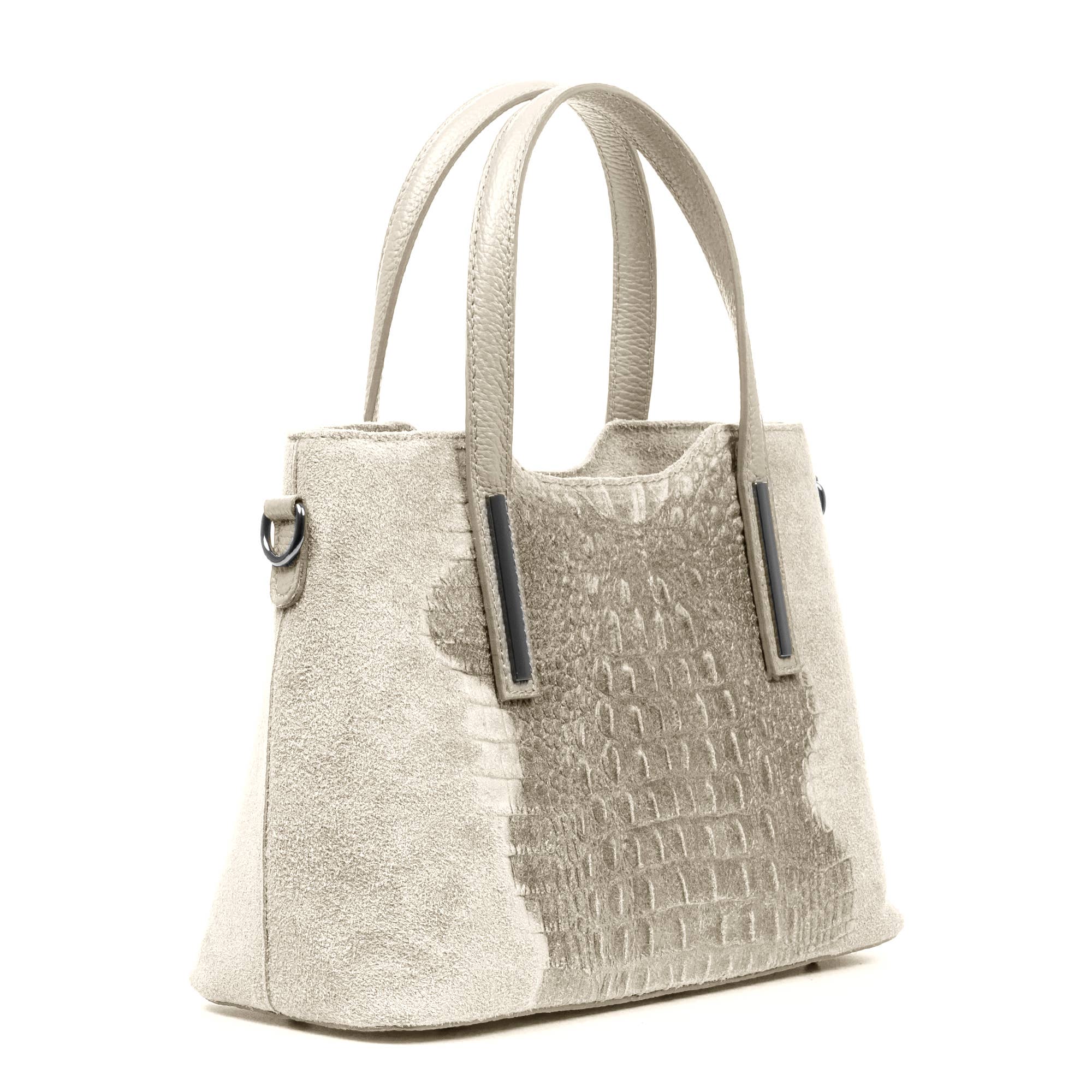 FIRENZE ARTEGIANI - Vente Sac à main avec poignée sur le dessus – femme - Fiesole sac cabas Femme. Cuir véritable Suède Crocodile.7