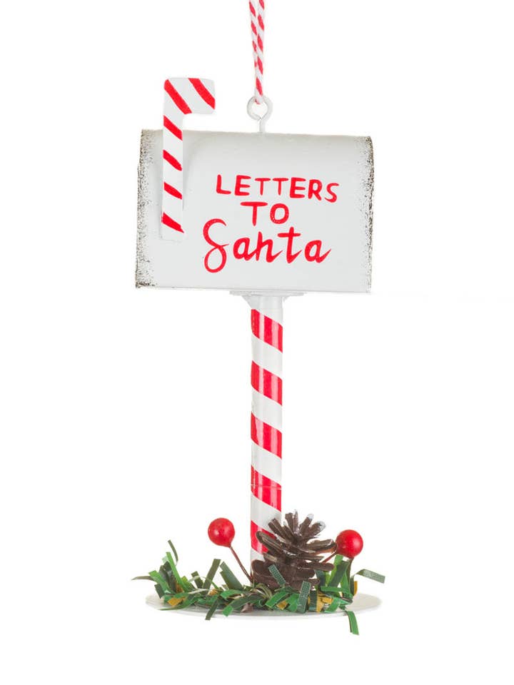 NY-Hvid/Rød "Breve til Julemanden" Postkasse Ornament for engroshandel hos Starlight Collection