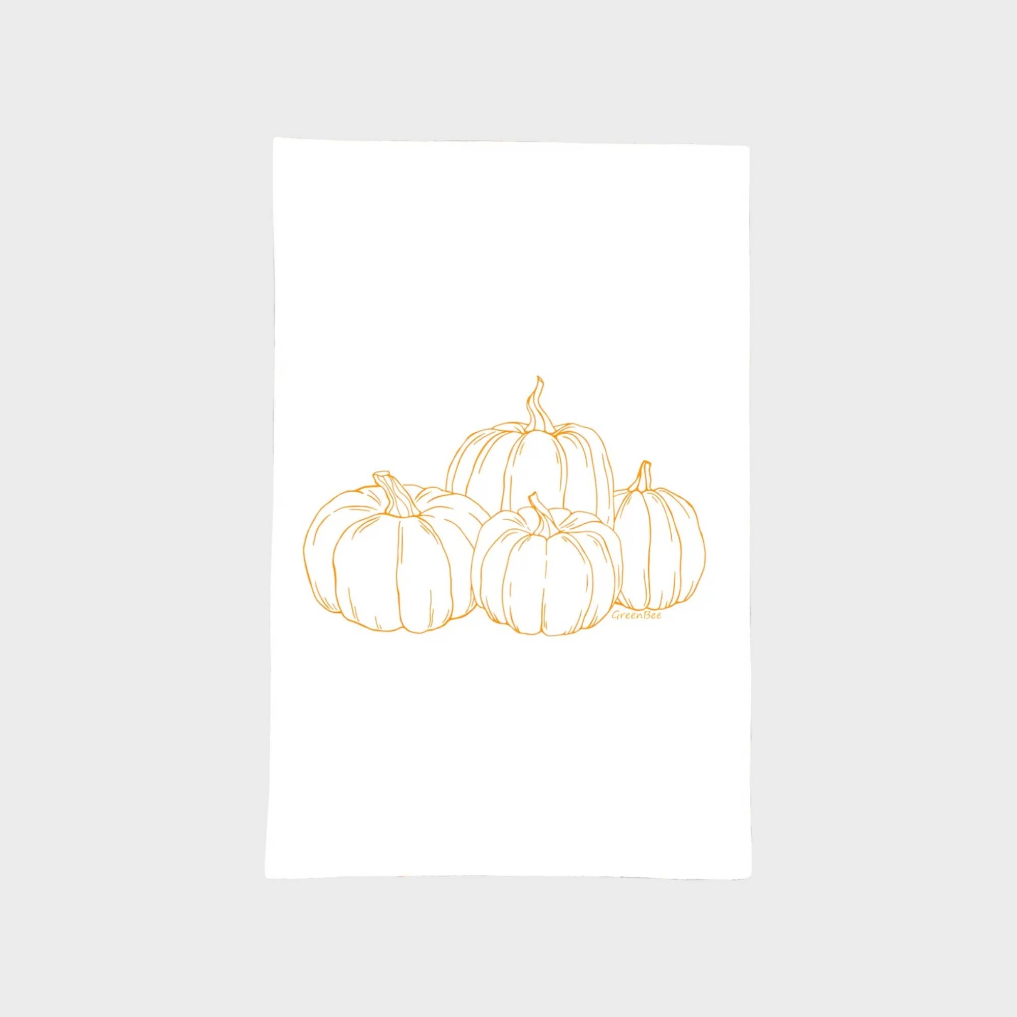 Green Bee Tea Towels - Wholesale Tea Towel - Pumpkin Kitchen Towel | Tea Towels | Fall Dish Towels0