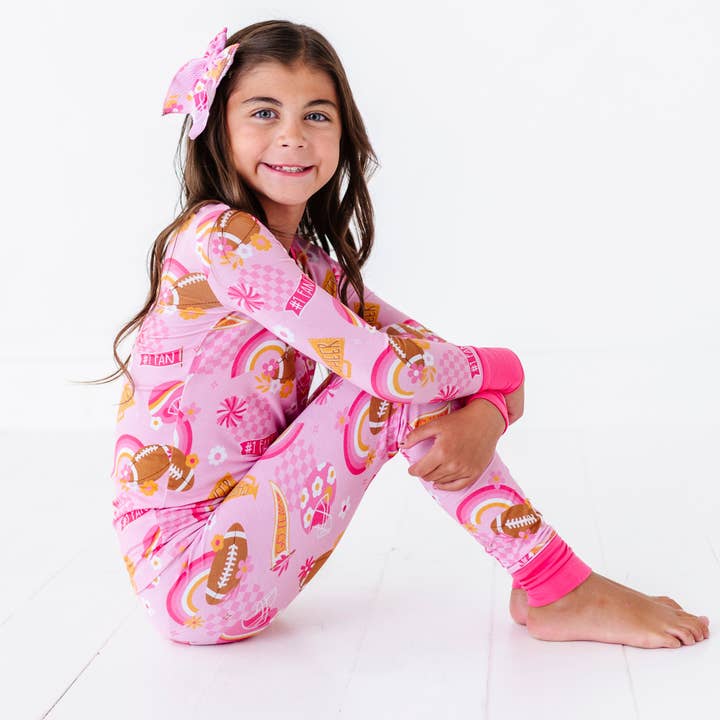 On Game Days We Wear Pink Kid Pajamas for wholesale by Kiki + Lulu
