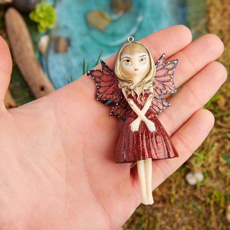 Factory Direct Craft - Wholesale Decorative Tabletop Object - 3" Resin Mini Hints of Gold Fantasy Fairy Figurine1