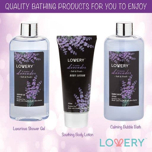 Lovery - Wholesale Bath & Body Set - Home Spa Gift Basket - Lavender and Jasmine - 9pc Bath Set (2