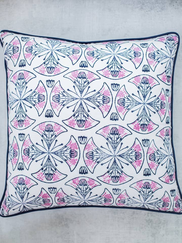 Pillow Sham - Mosaic, Navy & Lilac for wholesale by Mended