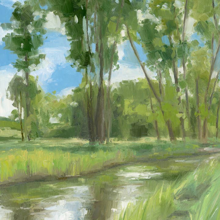 Sommer Træer Lodret lærred Udskriv for engroshandel hos Michelle Blackhawk Studio