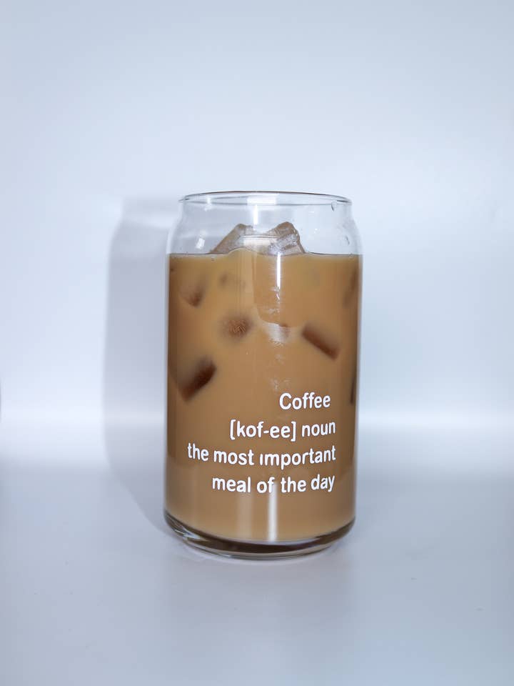 Coffee Definition Glass Can for wholesale by Rosey Design Co.