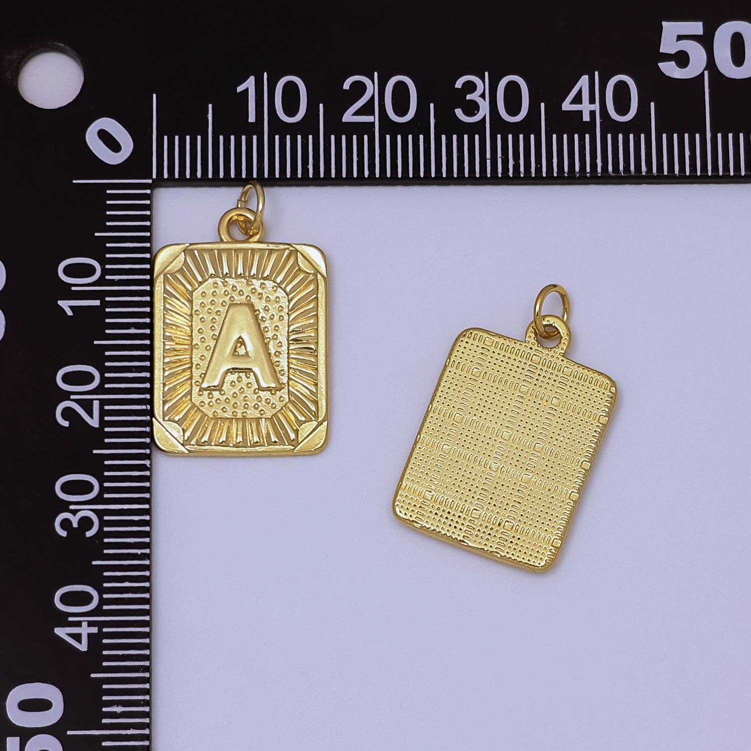Aim Eternal - Wholesale Individual Charm/Pendant - 24k Gold Filled Initial Tag Letter Charm A - Z Alphabet Letter Tile Charm Pendant Personalized Charm for Designer Inspired Necklace Jewelry Making A716~A72827