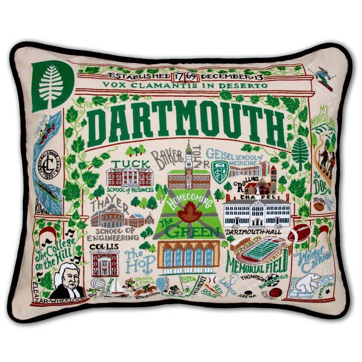 Dartmouth College Collegiate Embroidered Pillow for wholesale by catstudio