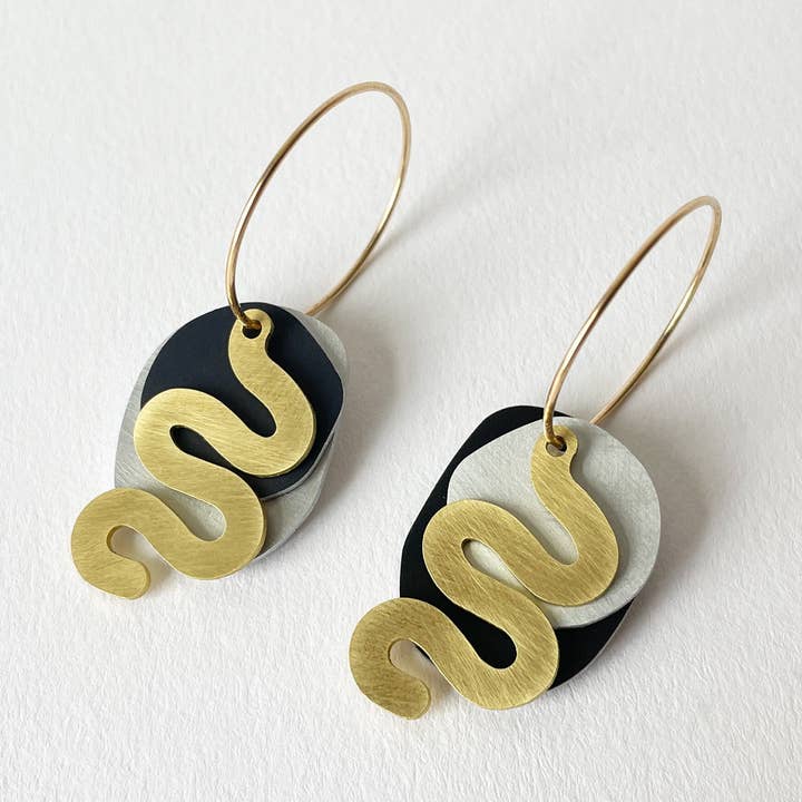 Orecchini a Cerchio Neri per la vendita all'ingrosso da parte di Tom Pigeon