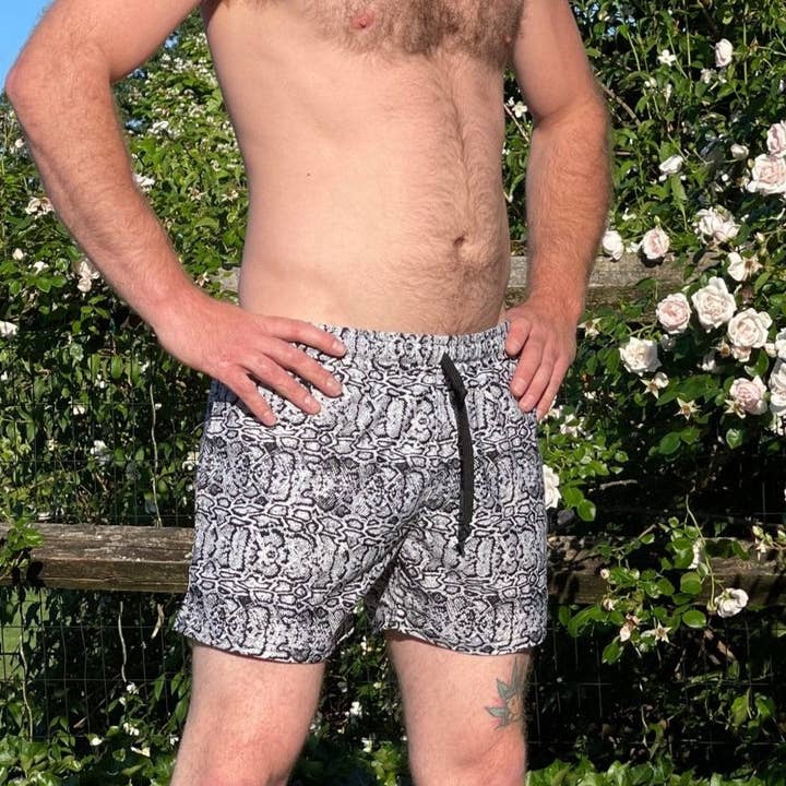 Men's Snake Swim Trunks for wholesale by Camaroha Sutra LLC