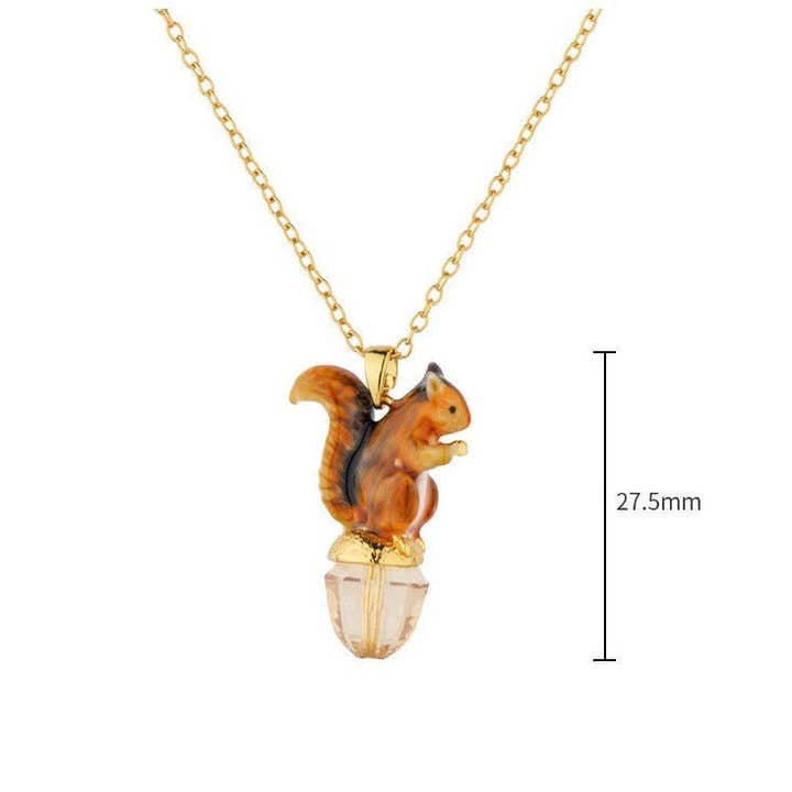 Exsito - Wholesale Pendant/Charm Necklace - Squirrel Enamel Necklace with Crystal3