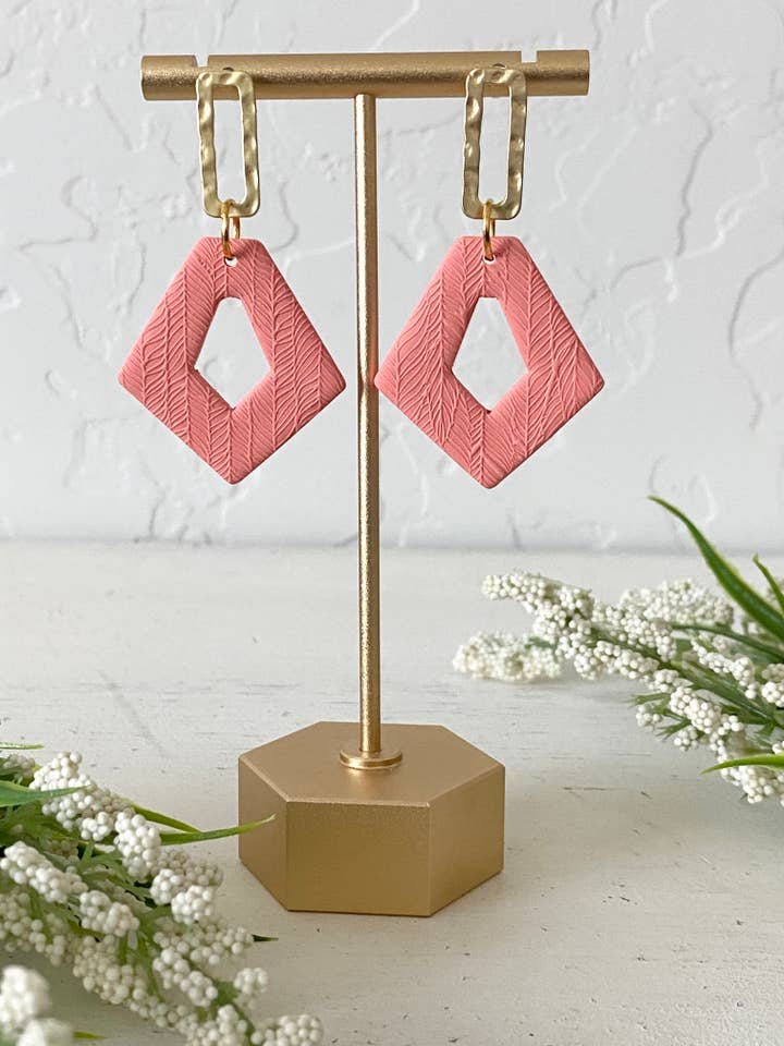 Coral Earrings, Summer Jewelry - Trapezoid Shape for wholesale by midnightclayco