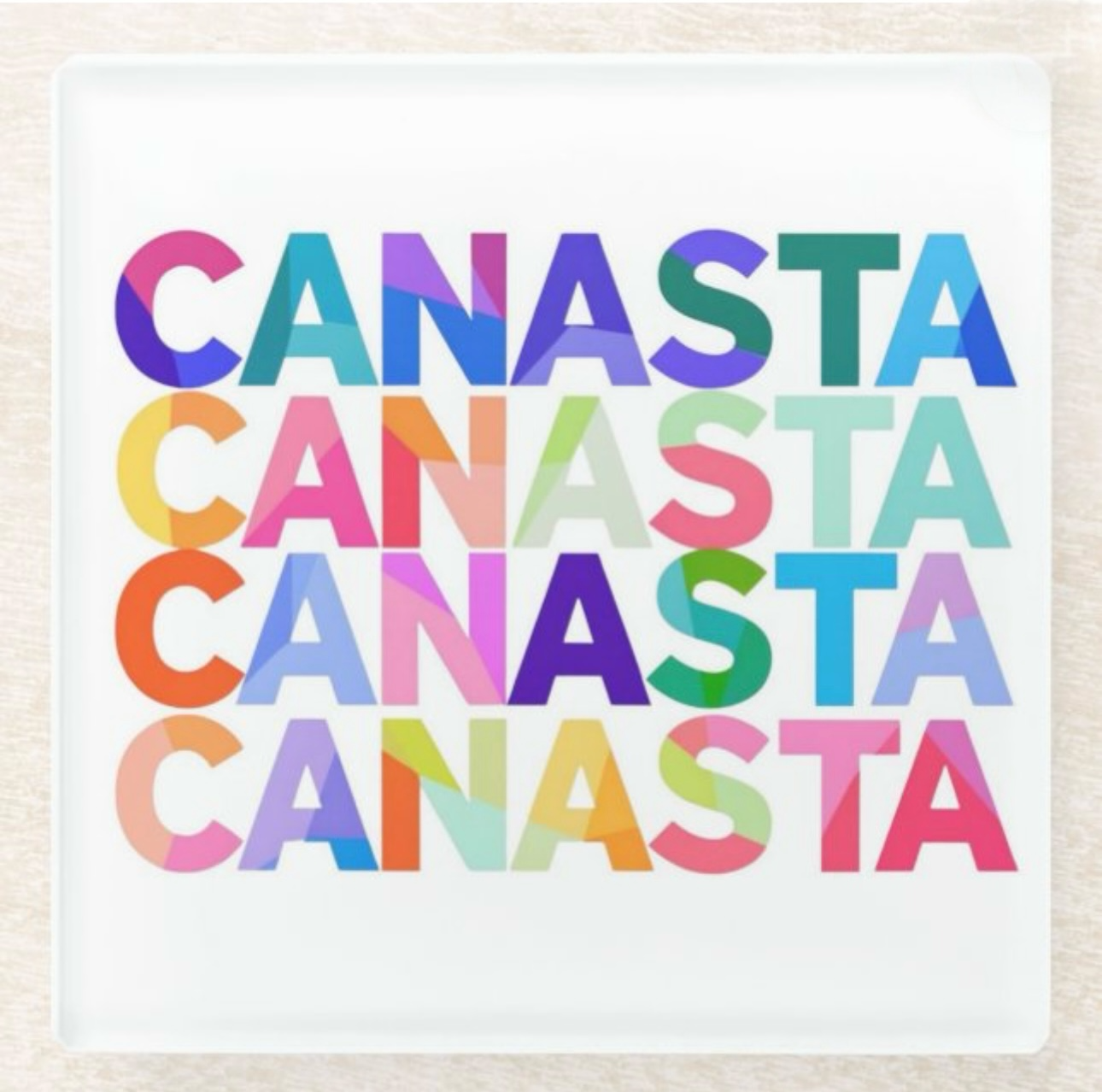Resinate By KS / by KRISTIN SMITH - Wholesale Coasters - Canasta Canasta Canasta Art  Coaster Set   1