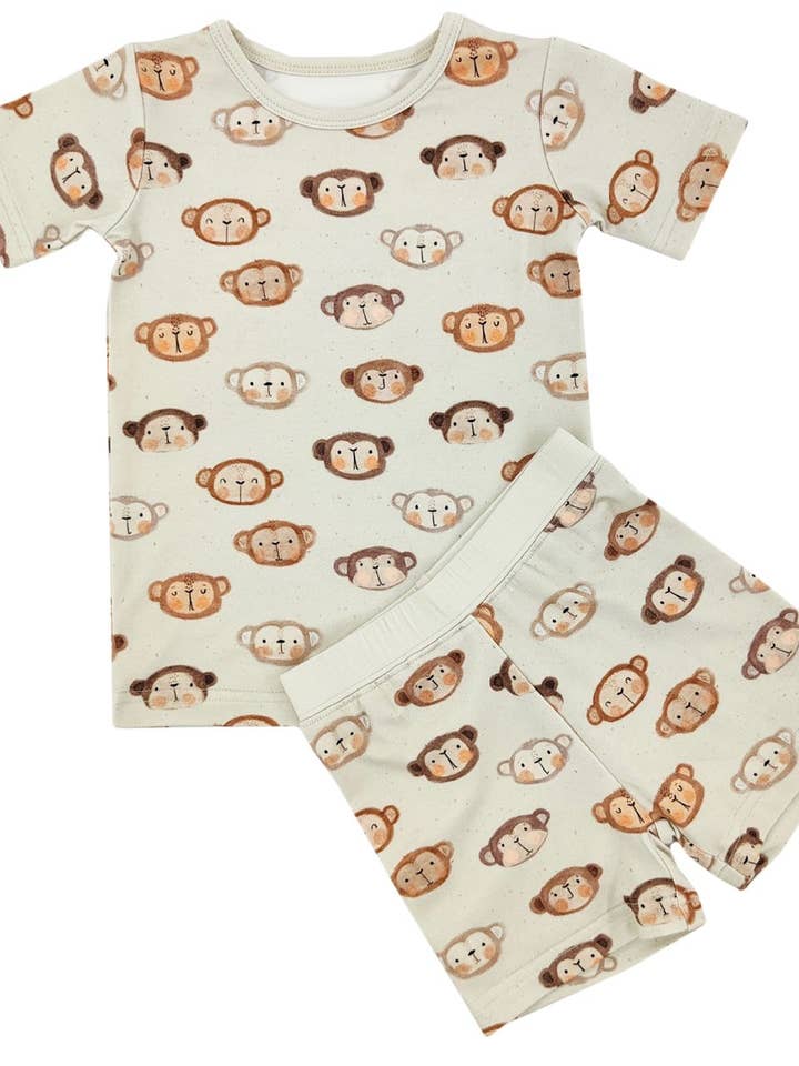 Monkey Business Bamboo Shorts Set for wholesale by Little One Shop