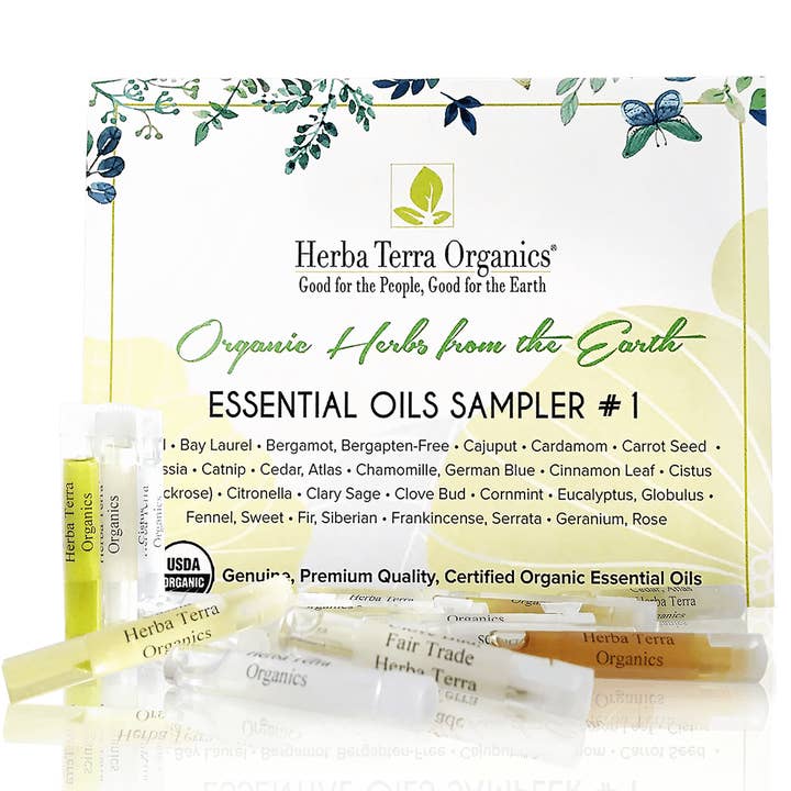 USDA Organic Essential Oils Sampler #1 for wholesale by Herba Vera Organics
