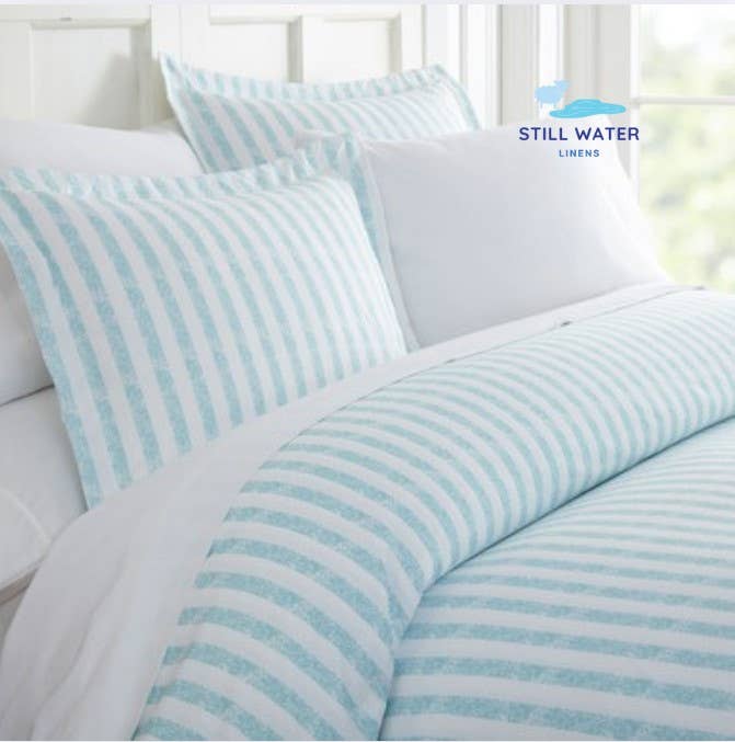 Still Water Linens - Wholesale Bedding Set - Rugged Stripes Patterned 3-Piece Duvet Cover Set
5