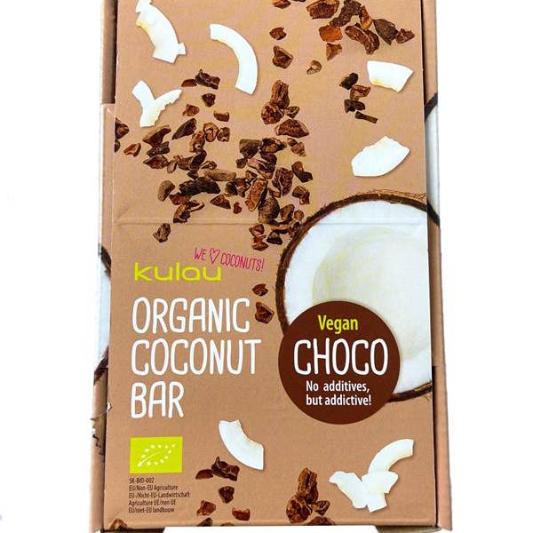 KULAU - Wholesale Chocolate Bar - 12 x 24 x KULAU organic coconut bar CHOCO 40 g (master box)