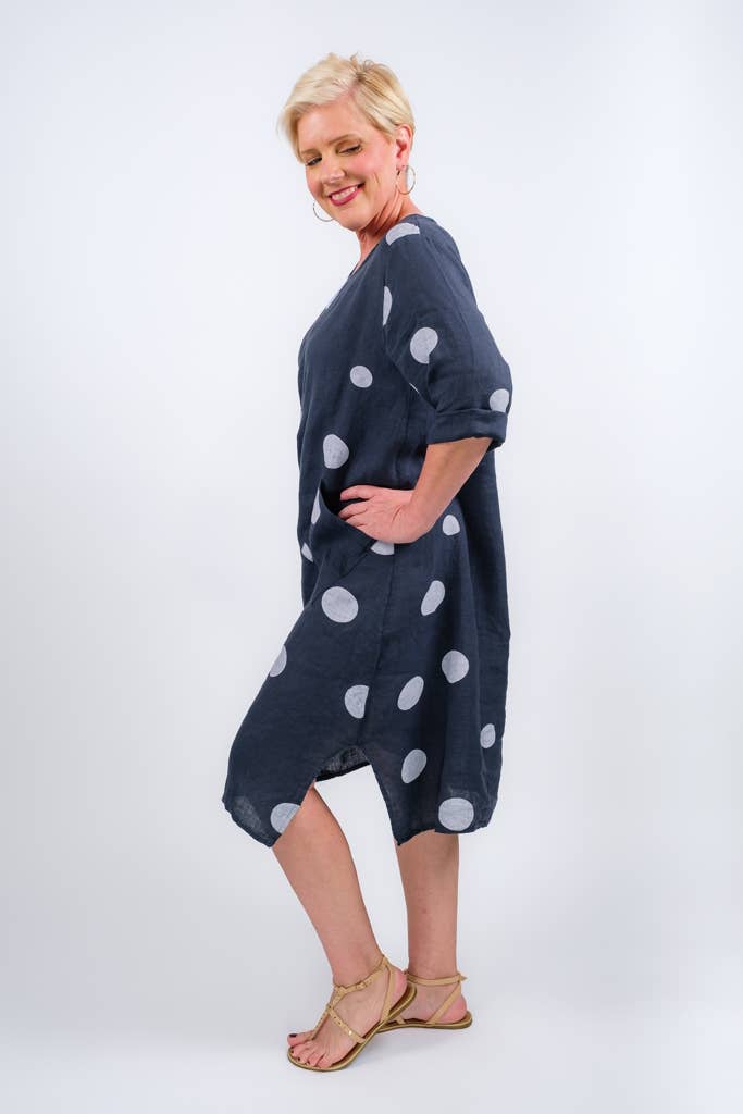 TINA Stephens Italy/Tees By Tina - Vendita all'ingrosso Vestito - Donna - Abito tascabile a pois di aprile (DSS165)22