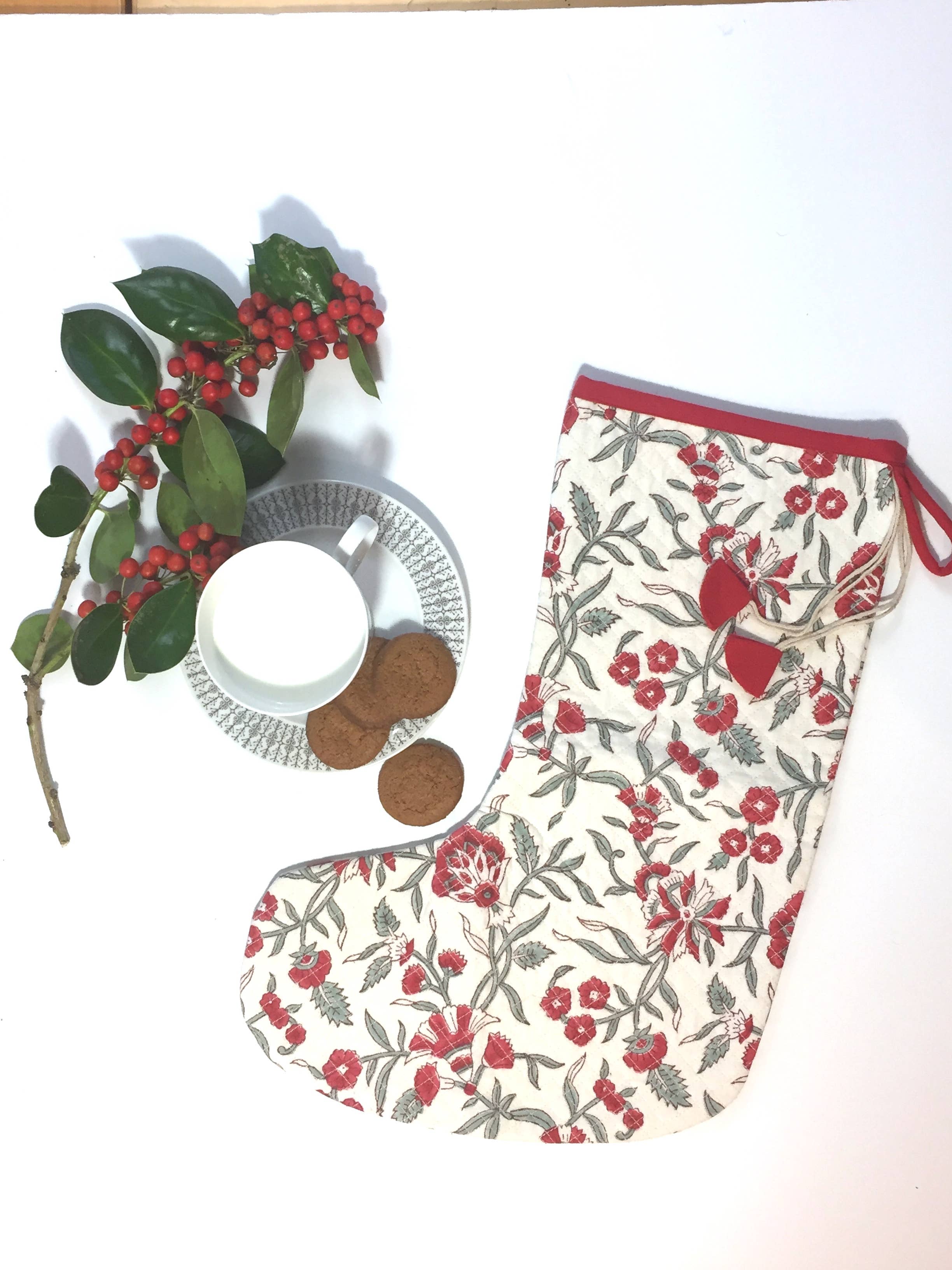 Mehera Shaw - Wholesale Holiday Stocking - Christmas Stockings in Hand Block Printed Cottons1