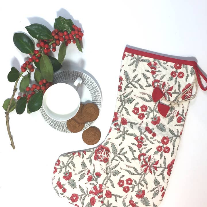 Mehera Shaw - Wholesale Holiday Stocking - Christmas Stockings in Hand Block Printed Cottons1