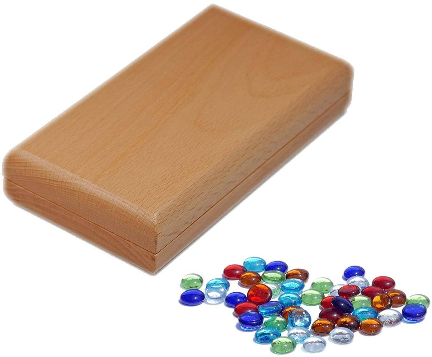 Wood Expressions - Wholesale Board Game - Solid Wood Folding Mancala with Glass Stones - 18 in.6