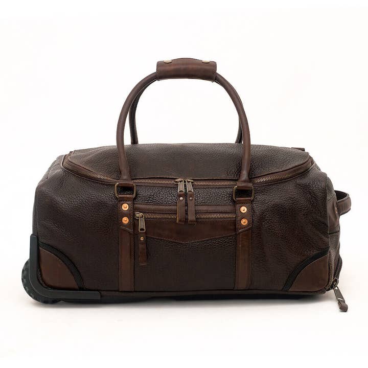 Sac de voyage à roulettes en cuir Theodore pour la vente par Mission Mercantile Leather Goods