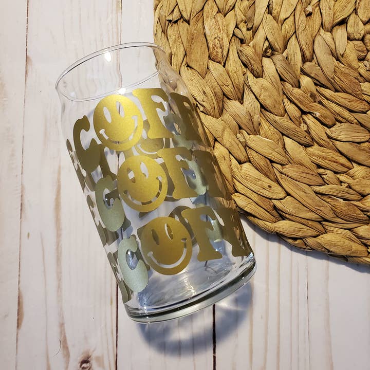 Smile Coffee Glass Can Cup for wholesale by Homemade by Hunt