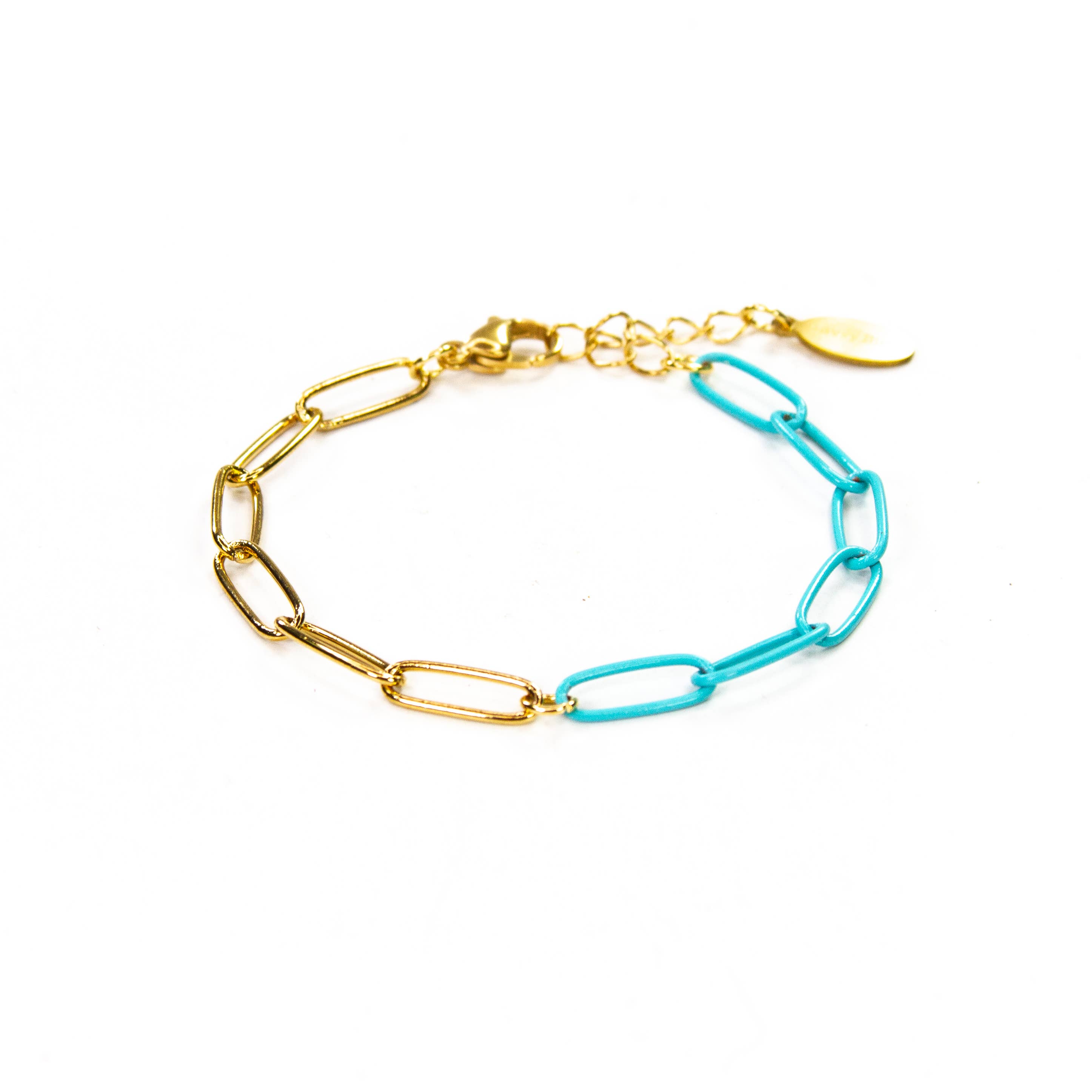 Savvy Bling - Wholesale Link & Chain Bracelet - Enamel 16+ Colors paperclip & Gold chain link bracelet26