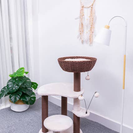 PetPals Group - Wholesale Pet Scratcher - Cat - Petpals Quartz Natural Aesthetic, Handwoven Cat Tree