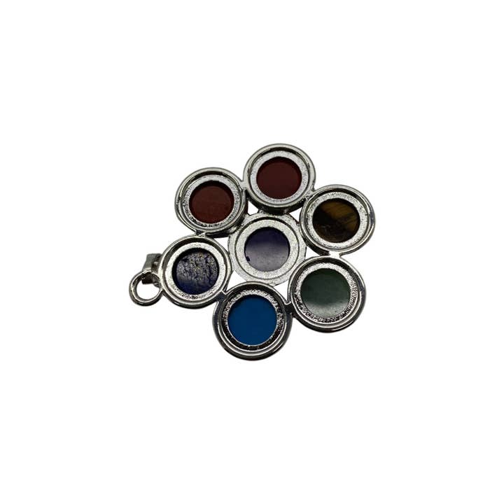 VIE - Wholesale Individuele bedel/hanger - Bloem messing edelsteen hanger4