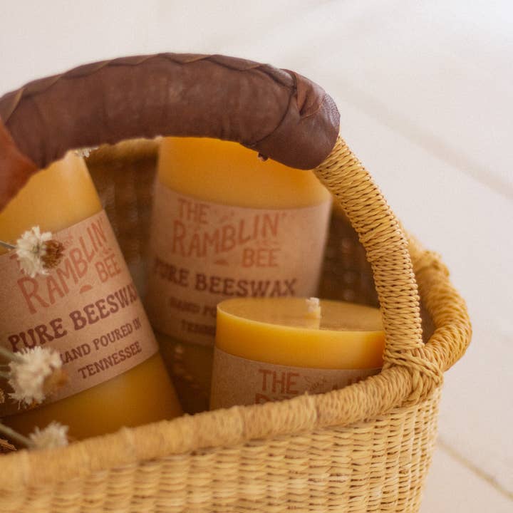 The Ramblin' Bee - Wholesale Pillar Candle - Beeswax Pillar Candle