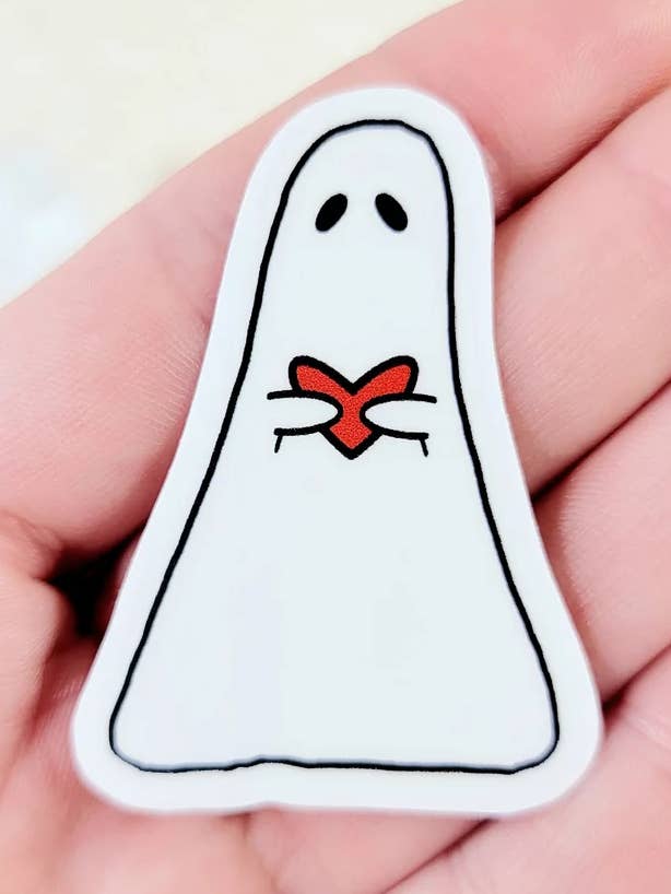 Little Boo Heart Die Cut Sticker for wholesale by LC Designs