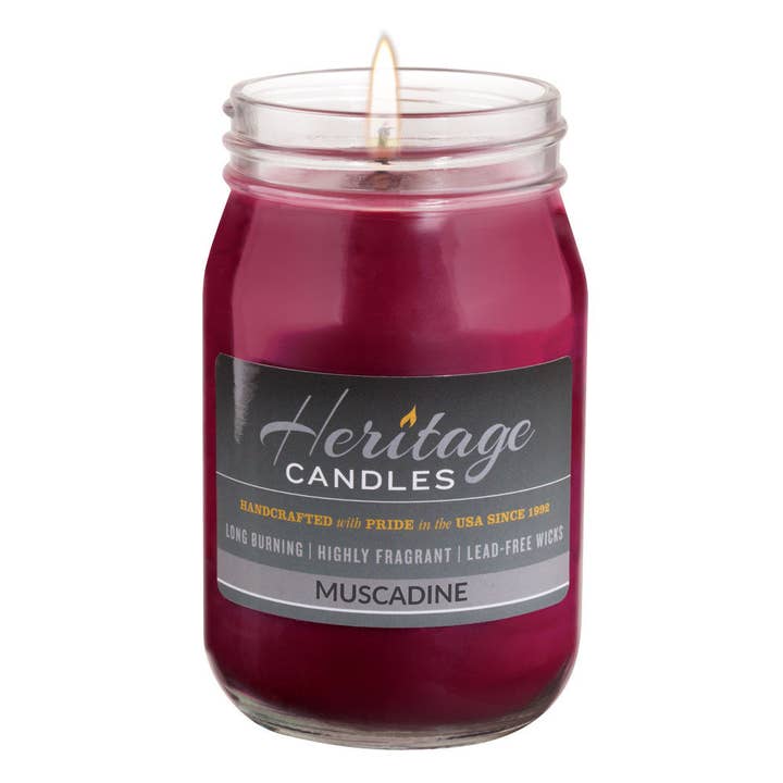 16-oz Canning Jar Candle - Muscadine for wholesale by Heritage Candles