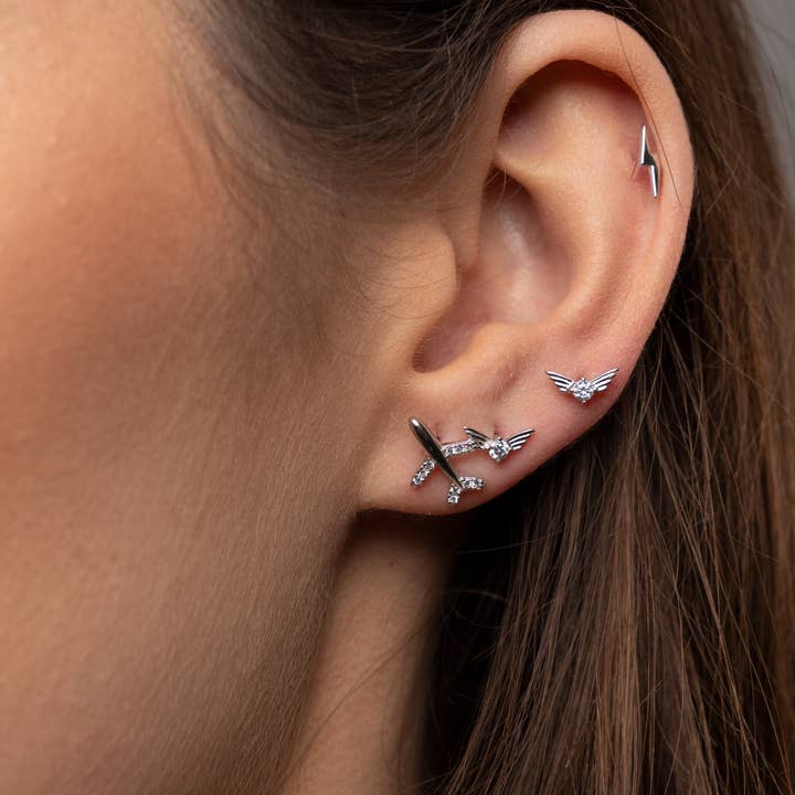 Diat - Wholesale Stud/Post Earrings - Tina Lightning Bolt Earrings5