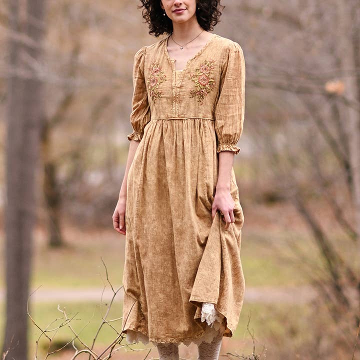 Celeste Dress - Gold for wholesale by April Cornell Apparel