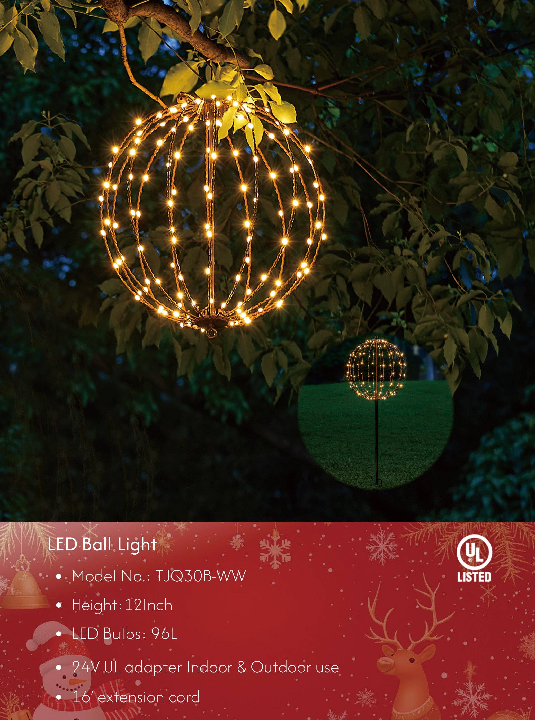 LIGHTSHARE - Wholesale Outdoor/Lawn Light - LED Ball Light, Warm White, Various Sizes and Finishes36