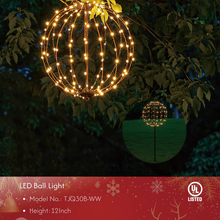 LIGHTSHARE - Wholesale Outdoor/Lawn Light - LED Ball Light, Warm White, Various Sizes and Finishes36